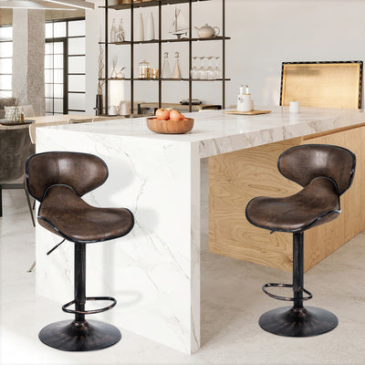 Set of 2 Adjustable Bar Stools for Counter