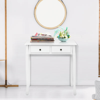 Removable Floating Organizer 2-Tier Mission Home Computer Vanity Desk-white