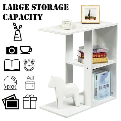 3-Tier Narrow Side Table with Storage Shelf