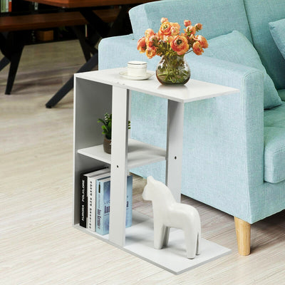 3-Tier Narrow Side Table with Storage Shelf