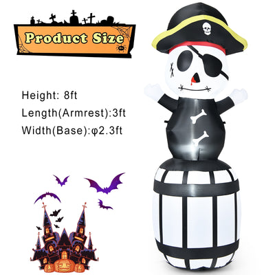 8 Feet Halloween Inflatable Pirate Barrel