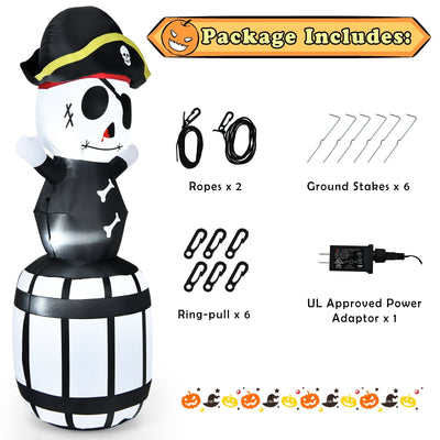 8 Feet Halloween Inflatable Pirate Barrel