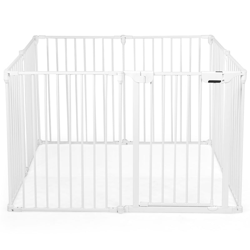 Adjustable  Panel Baby Safe Metal Gate Play Yard-White