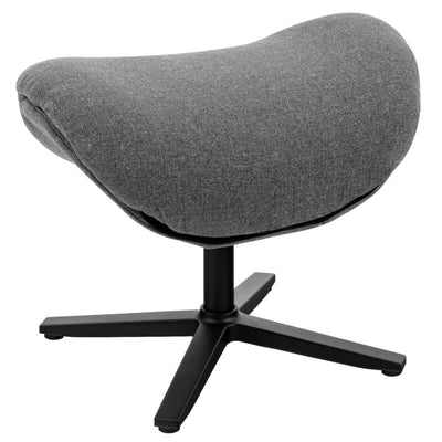 Upholstered Swivel Lounge Chair with Ottoman and Rocking Footstool-Gray