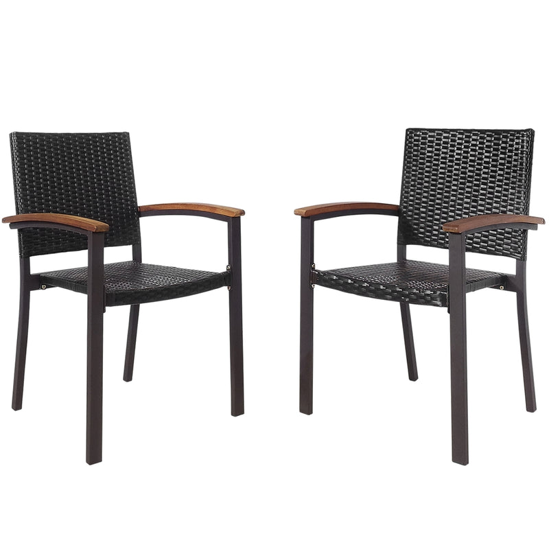 Set of 2 Outdoor Patio Wicker Dining Chairs