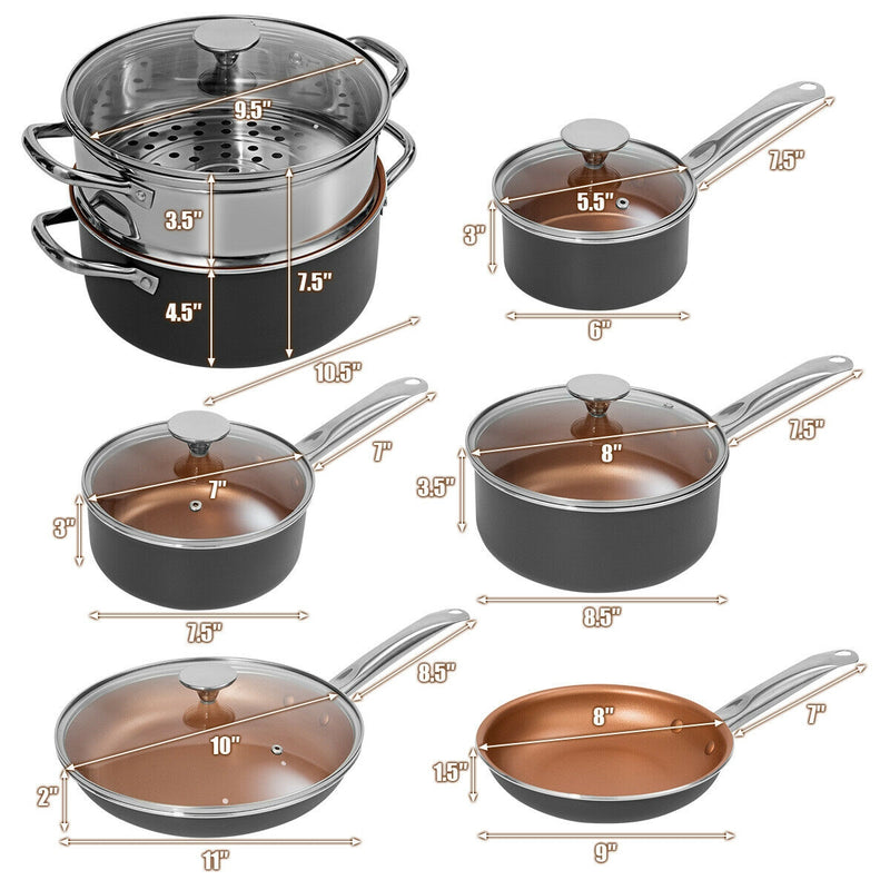 12-Piece Safe Non-stick Cookware Set