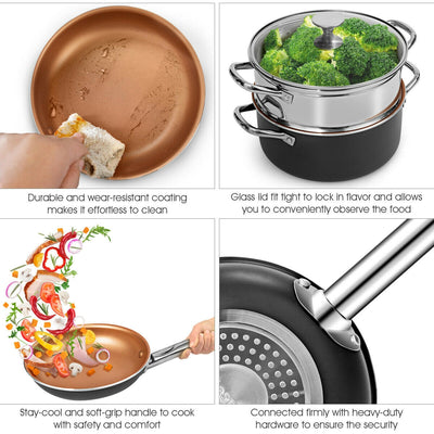 12-Piece Safe Non-stick Cookware Set