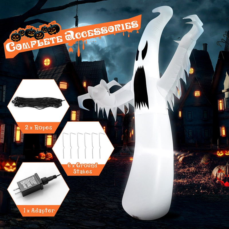 12 Feet Halloween Inflatable Ghost with LED Lights