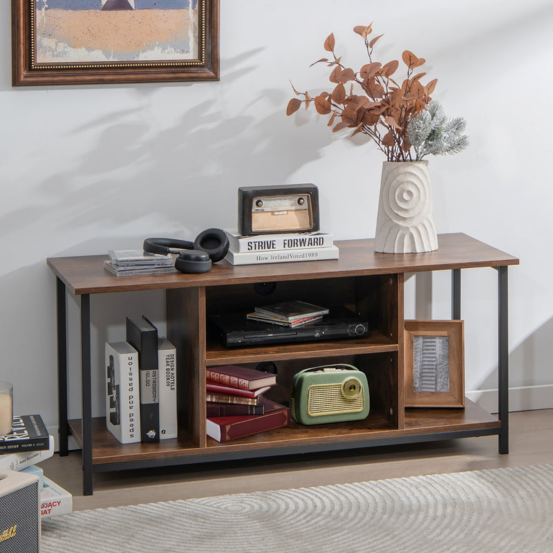 Mid-Century TV stand Media Console Table with Adjustable Shelf