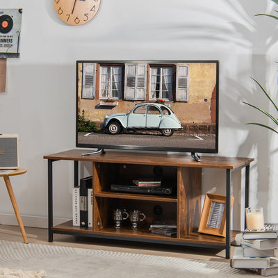 Mid-Century TV stand Media Console Table with Adjustable Shelf