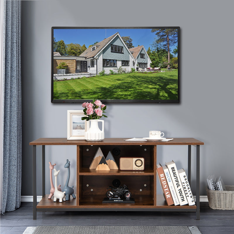 Mid-Century TV stand Media Console Table with Adjustable Shelf