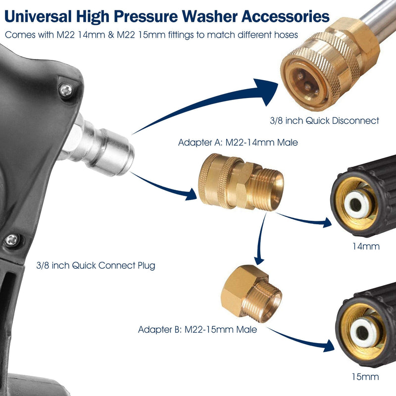 4000 PSI 18 Feet Telescoping Spray Wand Pressure Washer with 5 Connect Nozzles