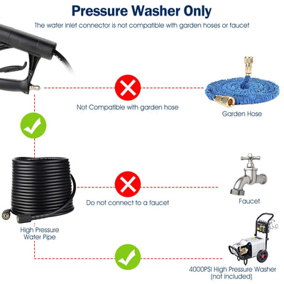 4000 PSI 18 Feet Telescoping Spray Wand Pressure Washer with 5 Connect Nozzles