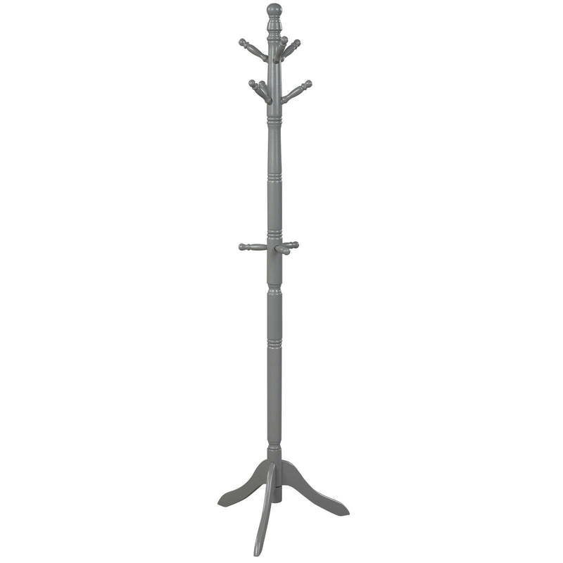 Adjustable Free Standing Wooden Coat Rack-Gray