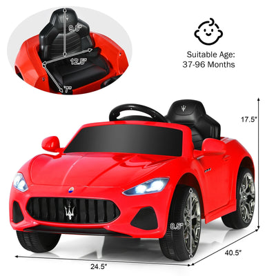 12V Kids Ride-On Car with Remote Control and Lights-Red