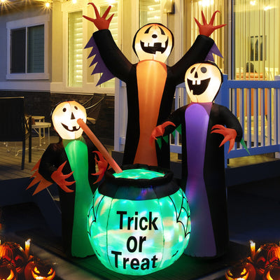 8 Feet Halloween Inflatable Witch Decor with Bright LED Lights