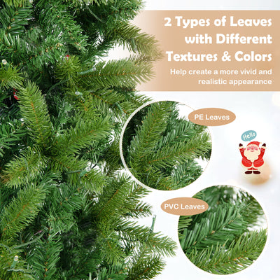 6 Feet Pre-Lit Artificial Christmas Tree with 648 PVC PE Branch Tips