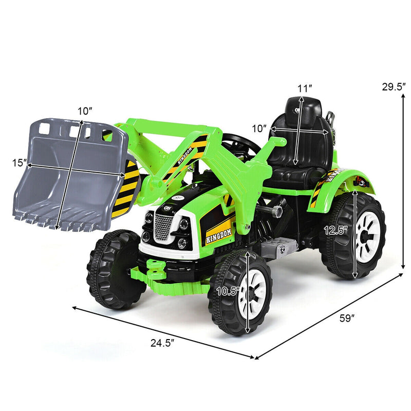 12 V Battery Powered Kids Ride on Dumper Truck-Green