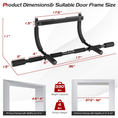 Multi-Grip Doorway Pull Up Bar with Foam Grips