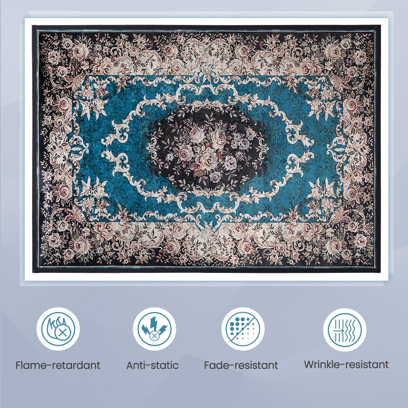 Area Rug with Non-Shedding Surface and Anti-slip Bottom-M