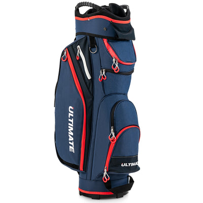 9.5 Inch Golf Cart Bag with 14 Way Dividers Top Organizer-Navy