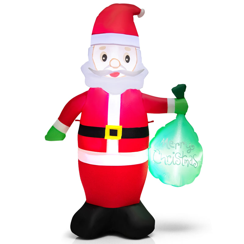 5 Feet Christmas Inflatable Santa Claus Holding Gift Bag for Yard and Garden Lawn