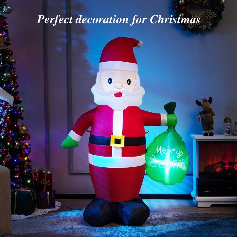 5 Feet Christmas Inflatable Santa Claus Holding Gift Bag for Yard and Garden Lawn