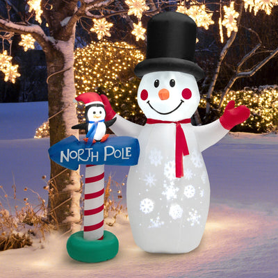 6 Feet Inflatable Christmas Decoration with Built-in Snowflake Projector