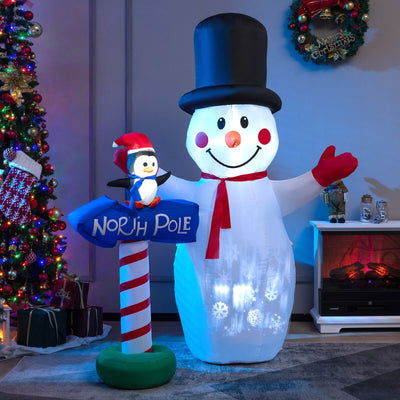 6 Feet Inflatable Christmas Decoration with Built-in Snowflake Projector