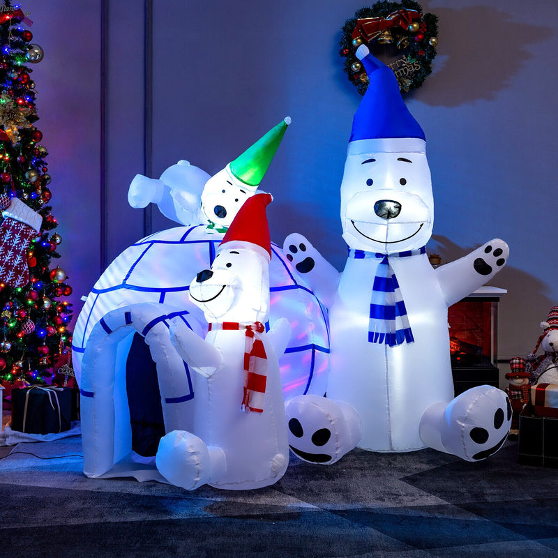 6 Feet Christmas Decoration with 3 Lovable Polar Bears