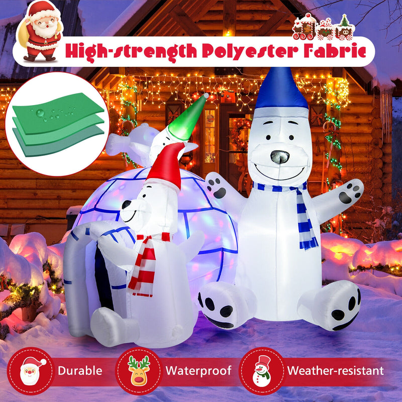 6 Feet Christmas Decoration with 3 Lovable Polar Bears