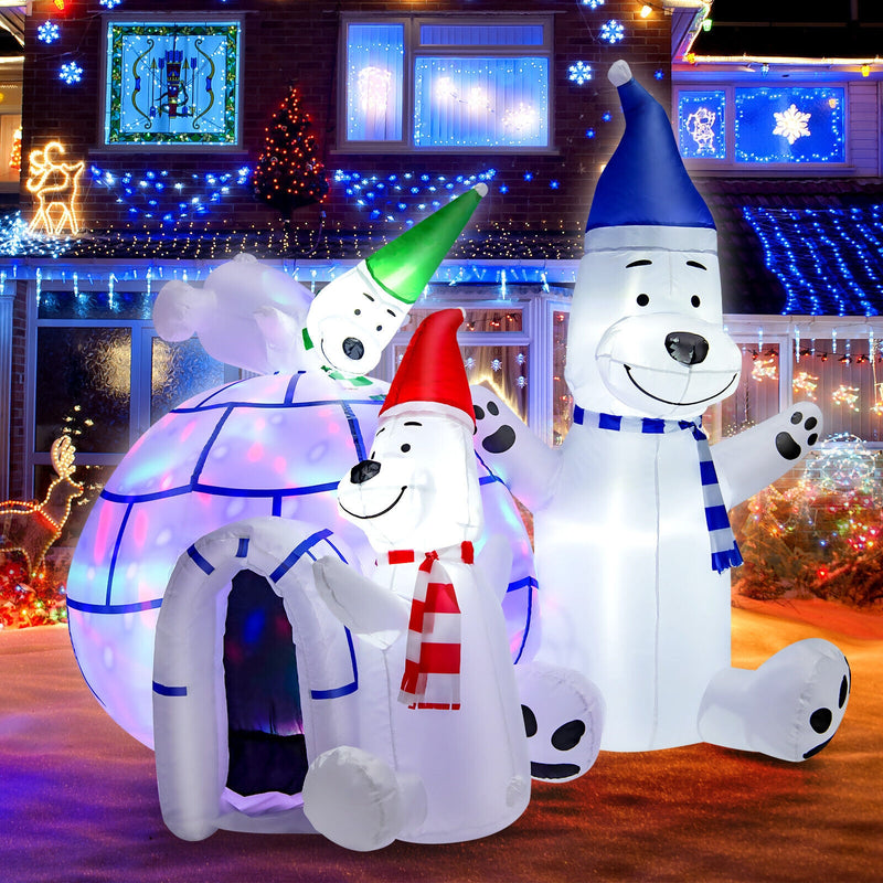 6 Feet Christmas Decoration with 3 Lovable Polar Bears