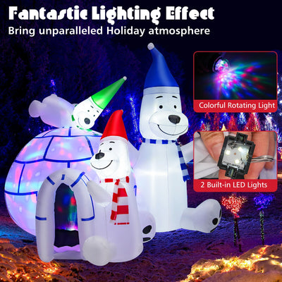 6 Feet Christmas Decoration with 3 Lovable Polar Bears