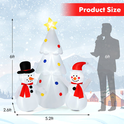 6 Feet Inflatable Christmas Tree with Snowman