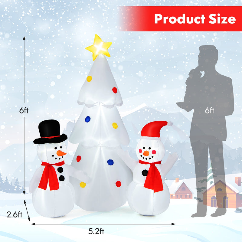 6 Feet Inflatable Christmas Tree with Snowman