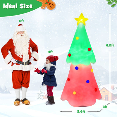 6.2 Feet Inflatable Christmas Tree with Topper Star and Lights