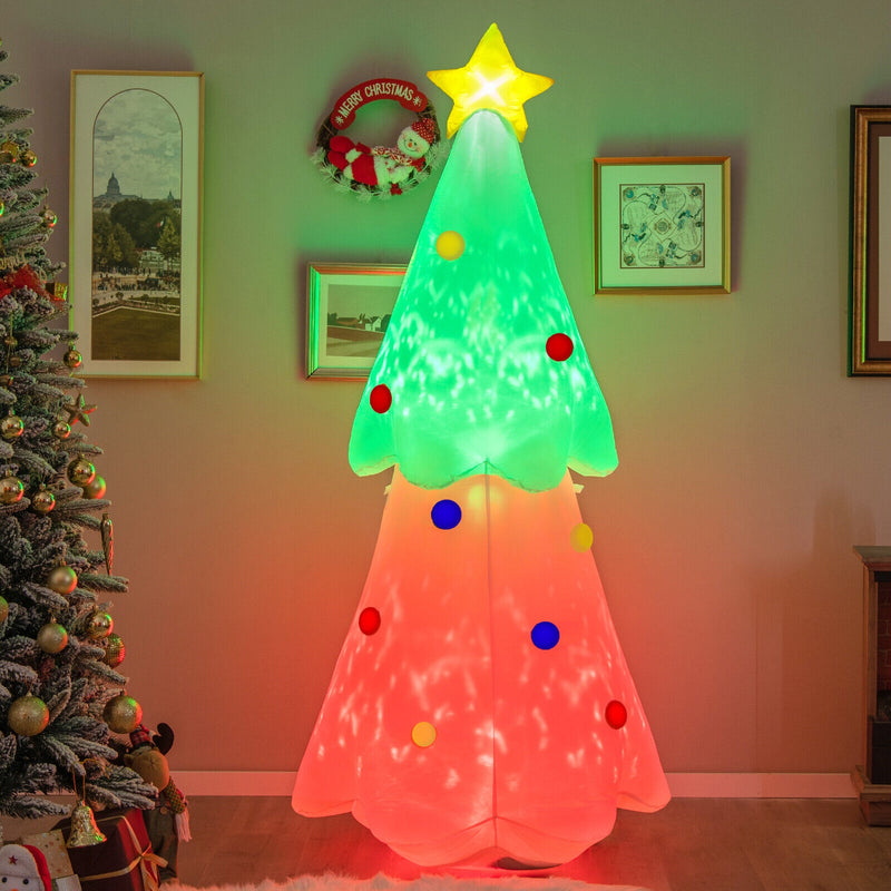 6.2 Feet Inflatable Christmas Tree with Topper Star and Lights