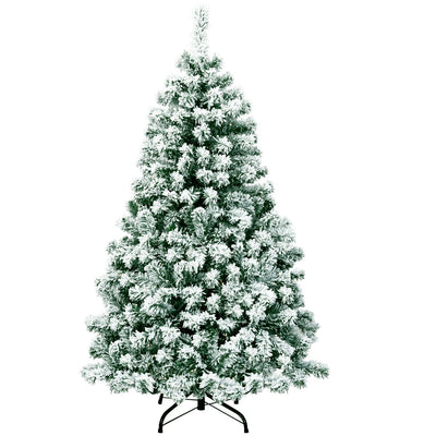 4.5 Feet Pre-Lit Premium Snow Flocked Hinged Artificial Christmas Tree