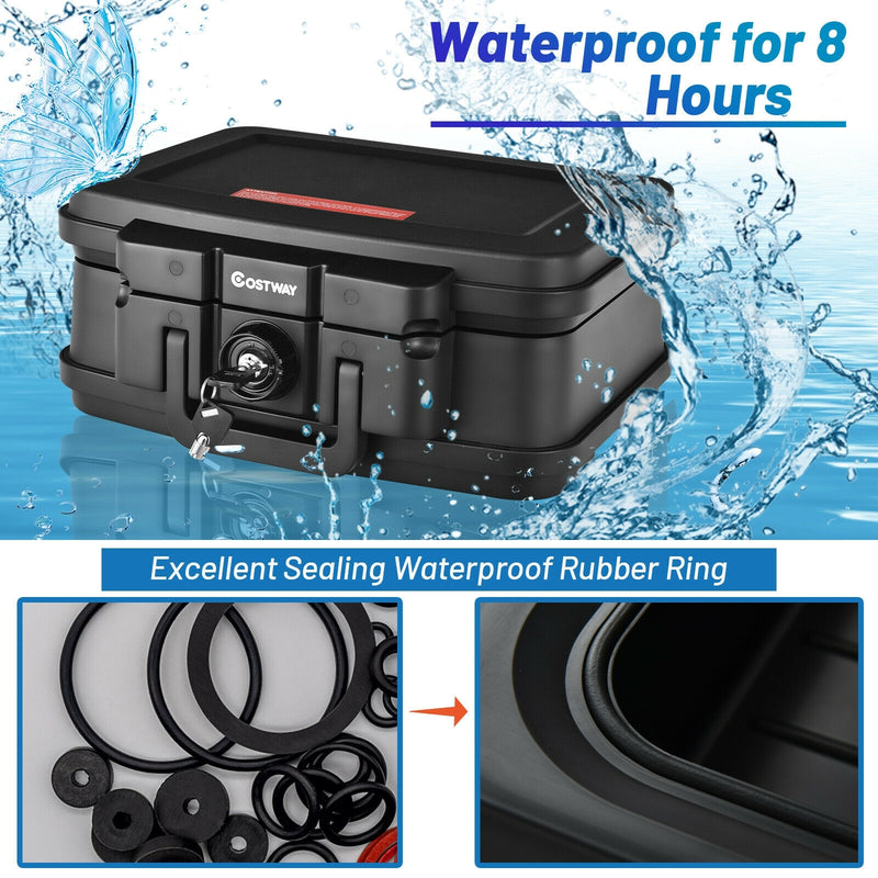 Fireproof Waterproof 30 Minute Safe Box with Lock and Handle-15.5 x 13 x 7 Inch