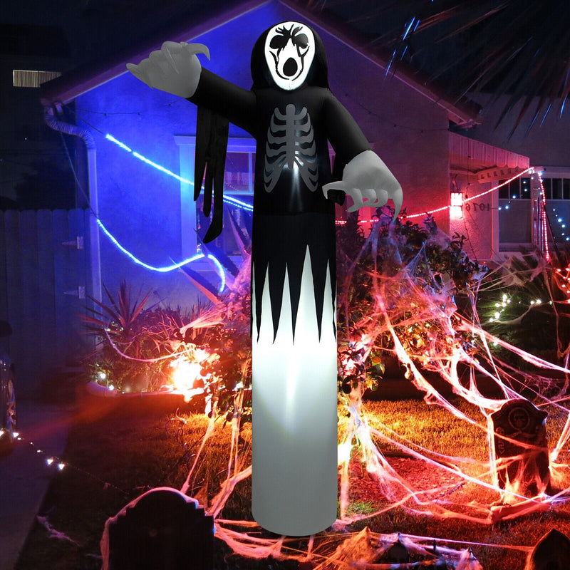 12 Feet Inflatable Halloween Skeleton Decoration with LED Lights