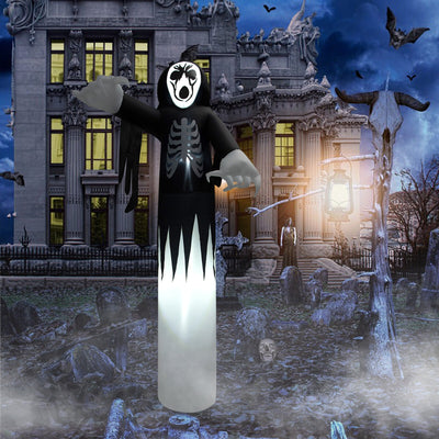 12 Feet Inflatable Halloween Skeleton Decoration with LED Lights