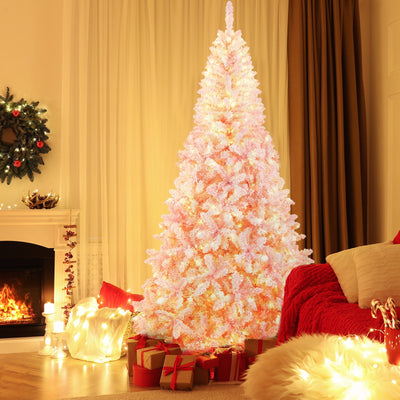 7.5 Feet Flocked Pink Christmas Tree with Stand