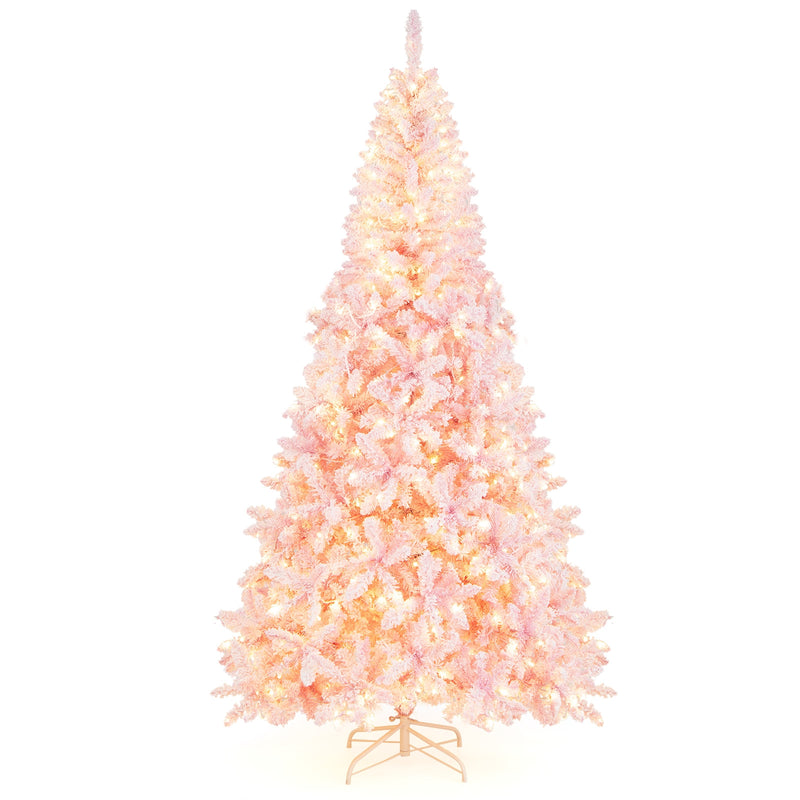 7.5 Feet Flocked Pink Christmas Tree with Stand