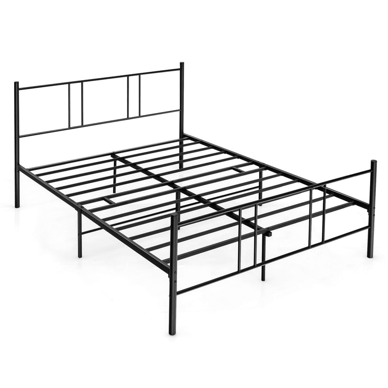 Full/Queen Size Platform Bed Frame with High Headboard-Full Size