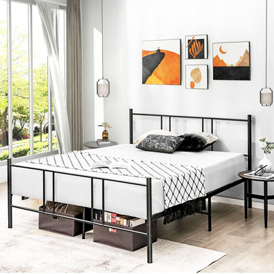 Full/Queen Size Platform Bed Frame with High Headboard-Queen Size