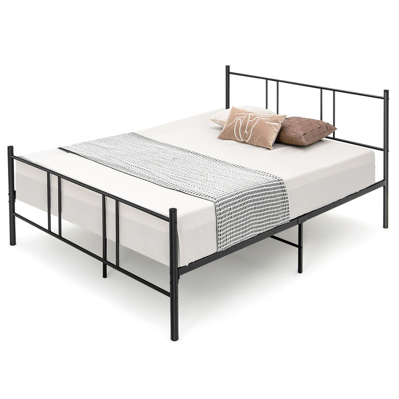 Full/Queen Size Platform Bed Frame with High Headboard-Queen Size