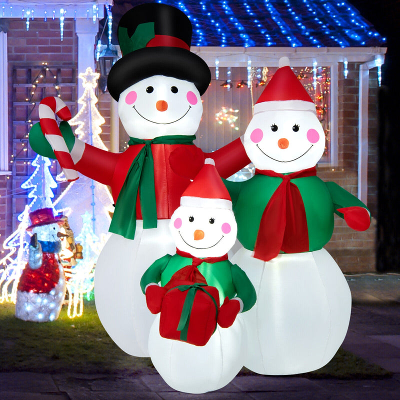 Inflatable Christmas Snowman Family Decoration with LED Lights