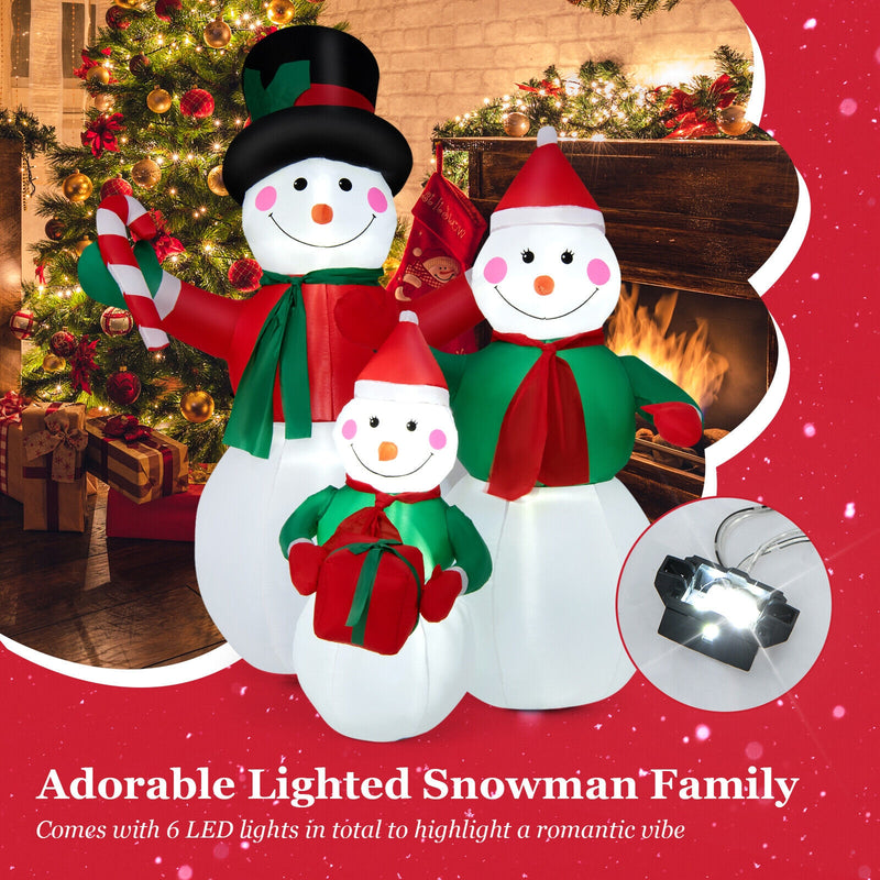 Inflatable Christmas Snowman Family Decoration with LED Lights