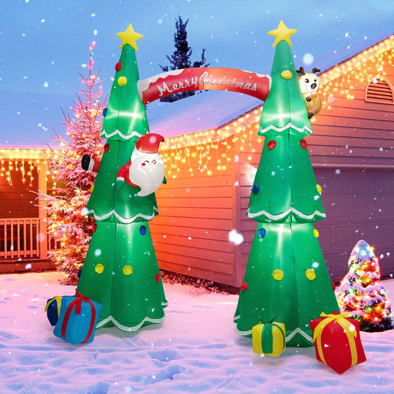 10 Feet Tall Inflatable Christmas Arch with LED and Built-in Air Blower