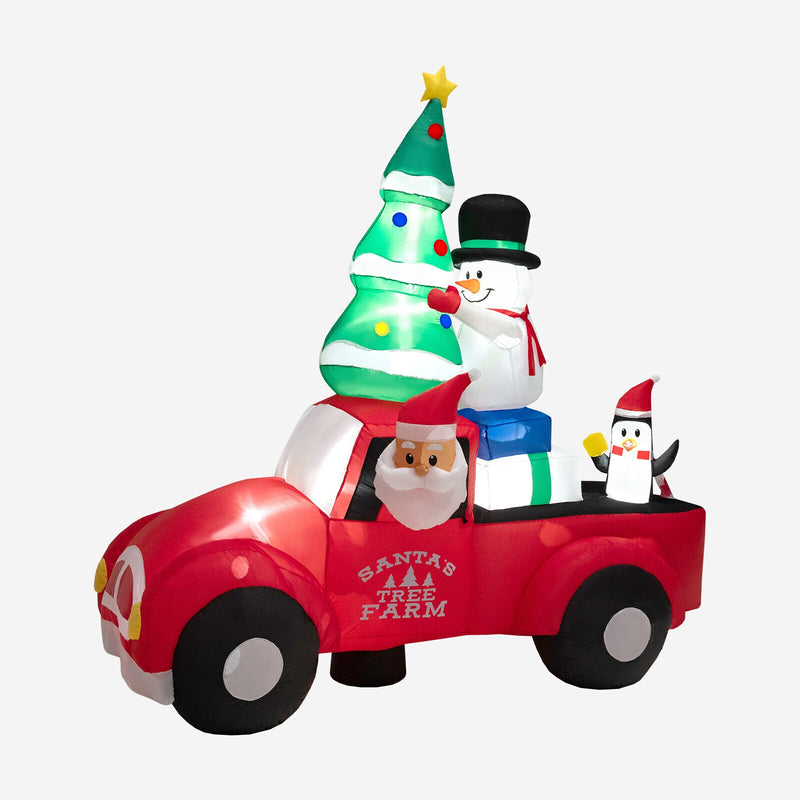 8 Feet Wide Inflatable Santa Claus Driving a Car with LED and Air Blower